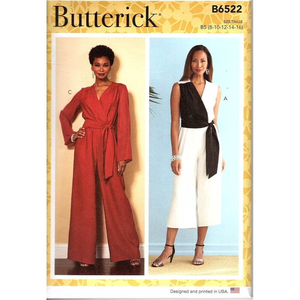 Butterick B6522 Misses 8 to 16 Wrap Jumpsuit Uncut Sewing Pattern